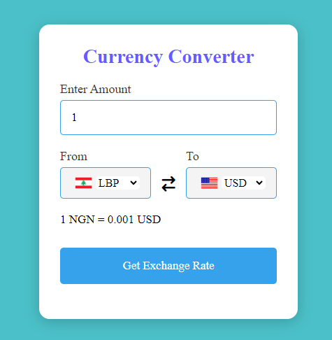 Currency converter project preview